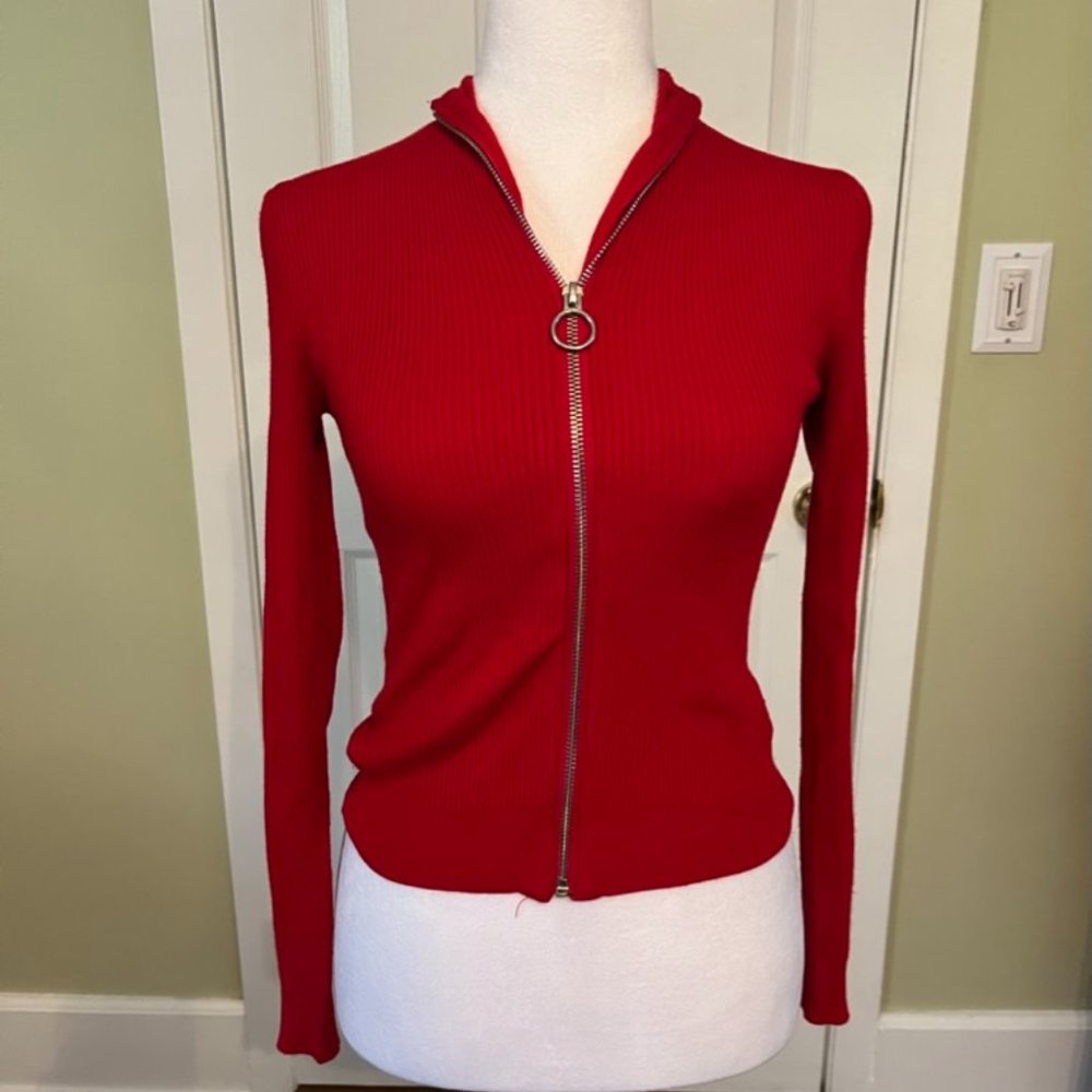 Red zip up top